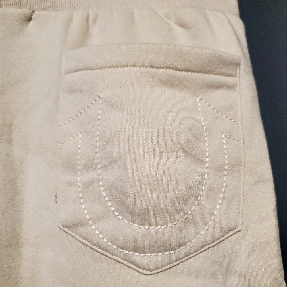 True Religion Cream Joggers Size Large NWT